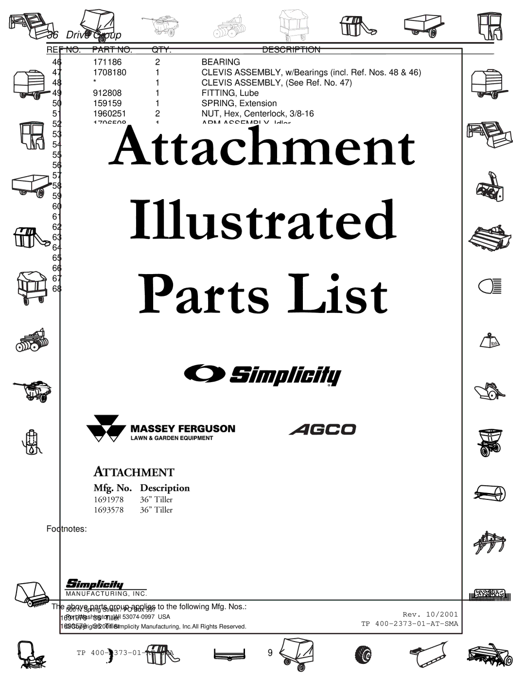 Snapper 2373 manual Frame Assembly, Lift Assembly 