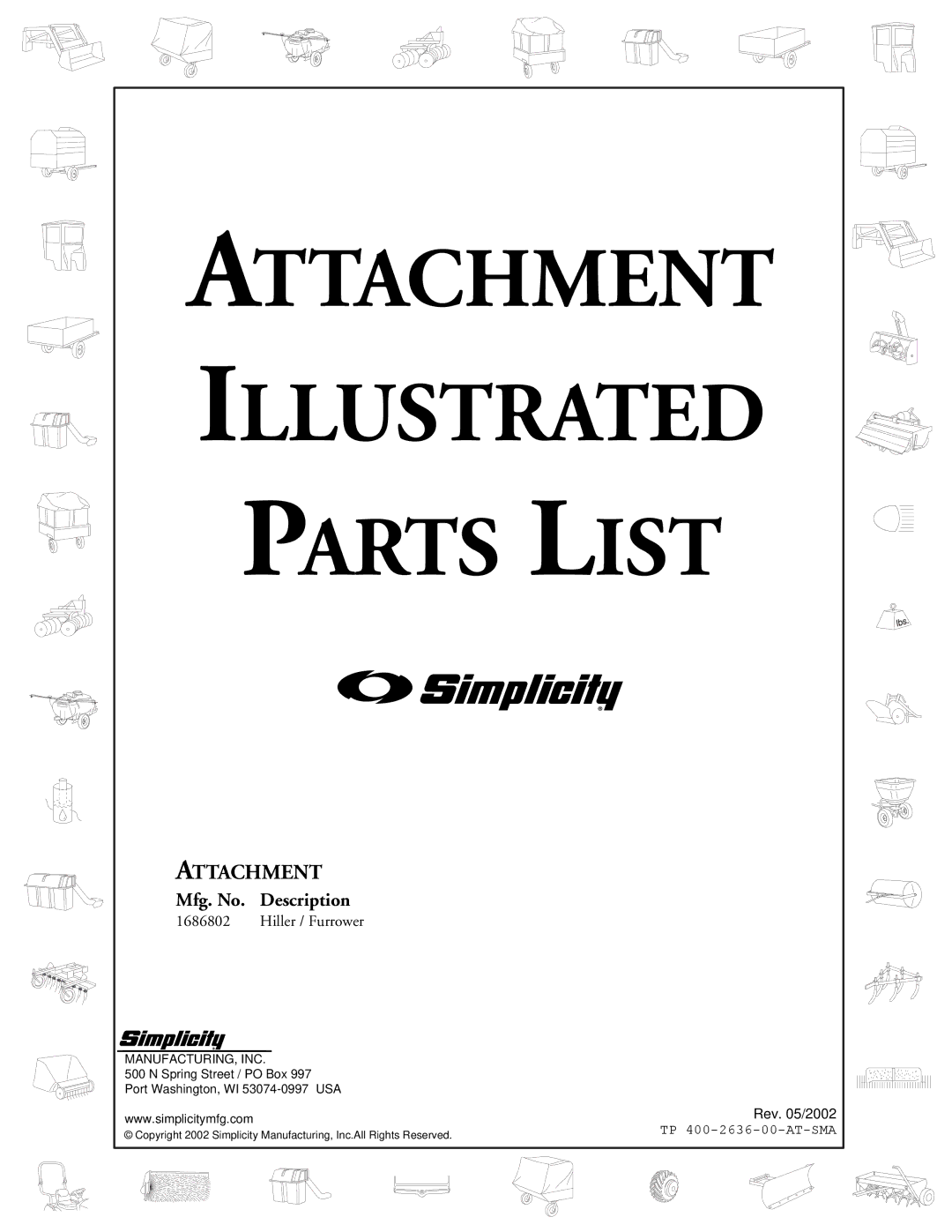 Snapper 2636 manual Attachment Illustrated Parts List 