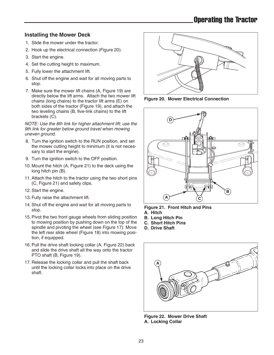 Snapper GT 600 Series, 2690627, STGT2754D manual Installing the Mower Deck, Mower Electrical Connection 