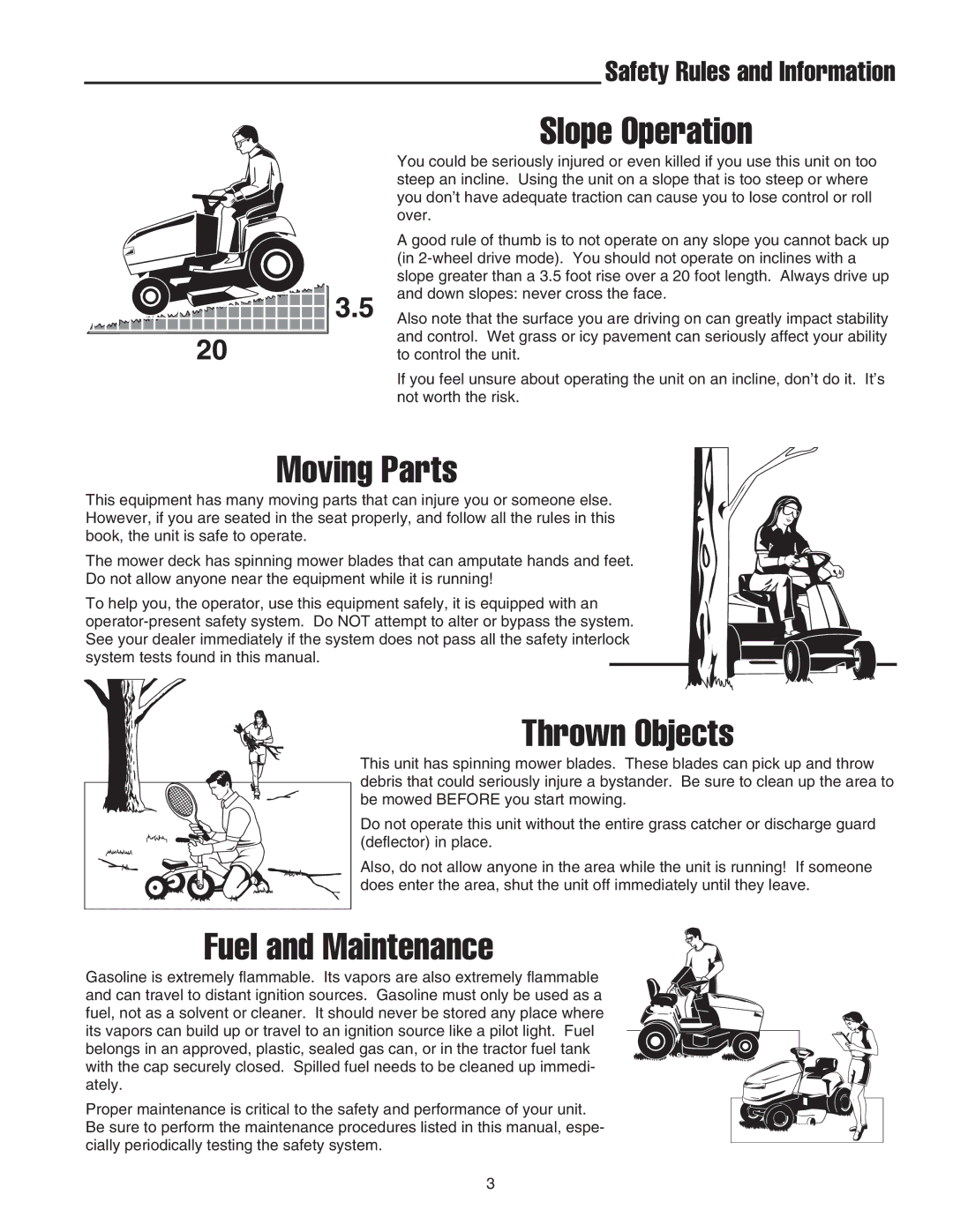 Snapper STGT2754D, 2690627, GT 600 Series manual Slope Operation, Safety Rules and Information 