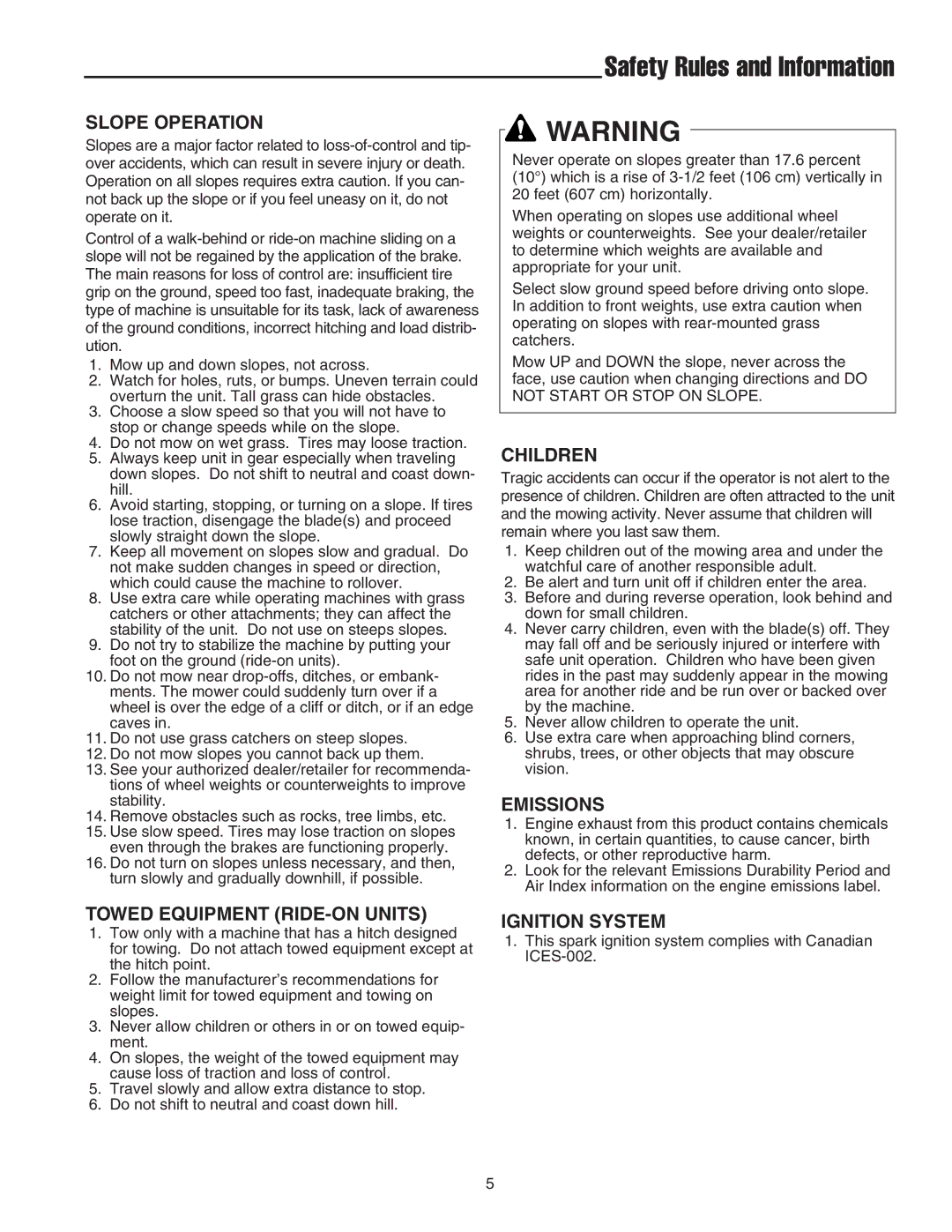 Snapper GT 600 Series, 2690627, STGT2754D manual Safety Rules and Information 