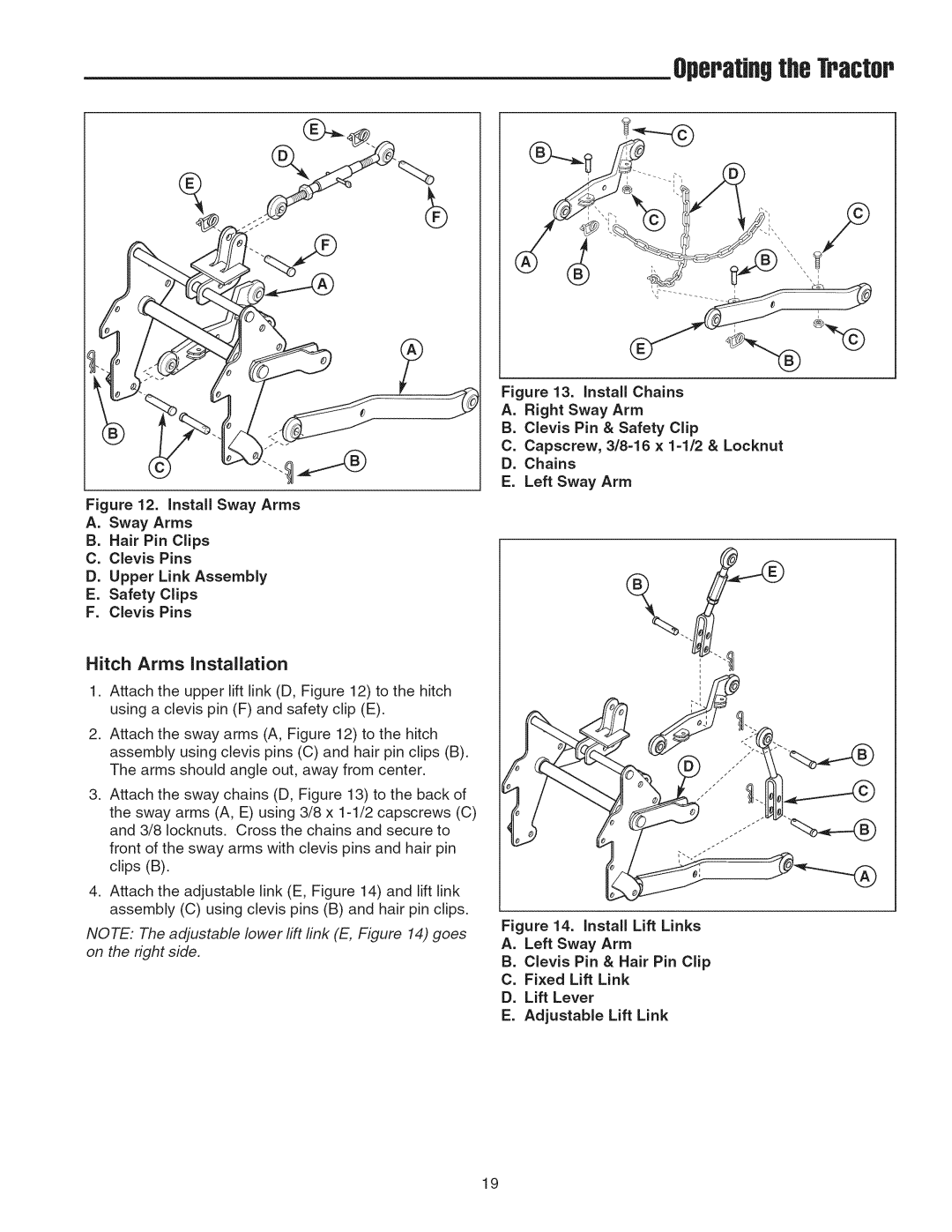 Snapper 2690629, 2690628 manual Hitch Arms Installation 