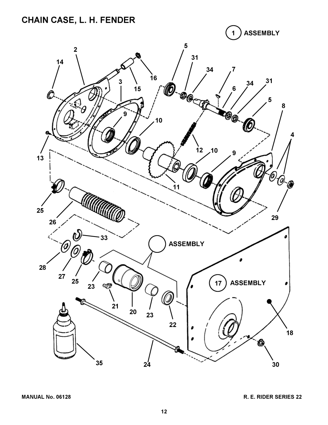 Snapper 281022BE, 300922B, W280922B, W301022BE manual Chain CASE, L. H. Fender 