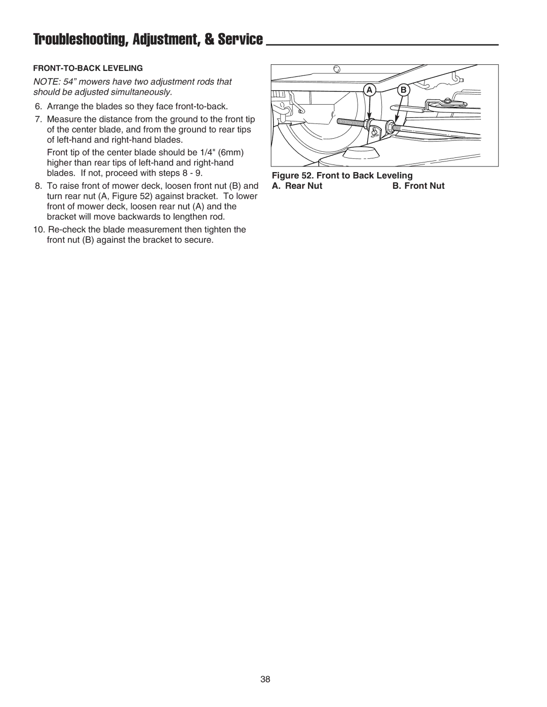 Snapper 300 Series, 1600 Series, 2600 Series manual Troubleshooting, Adjustment, & Service 