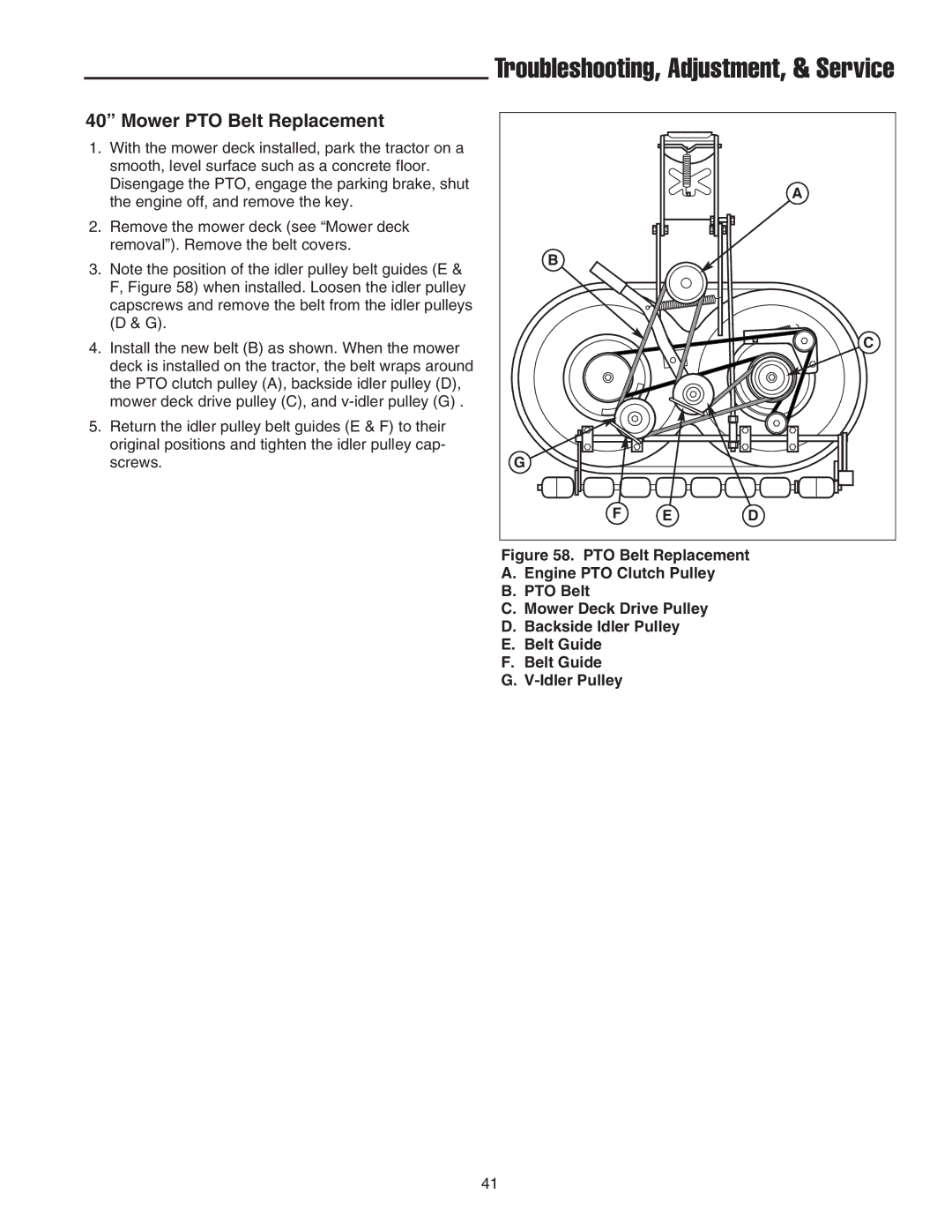 Snapper 300 Series, 1600 Series, 2600 Series manual Mower PTO Belt Replacement 