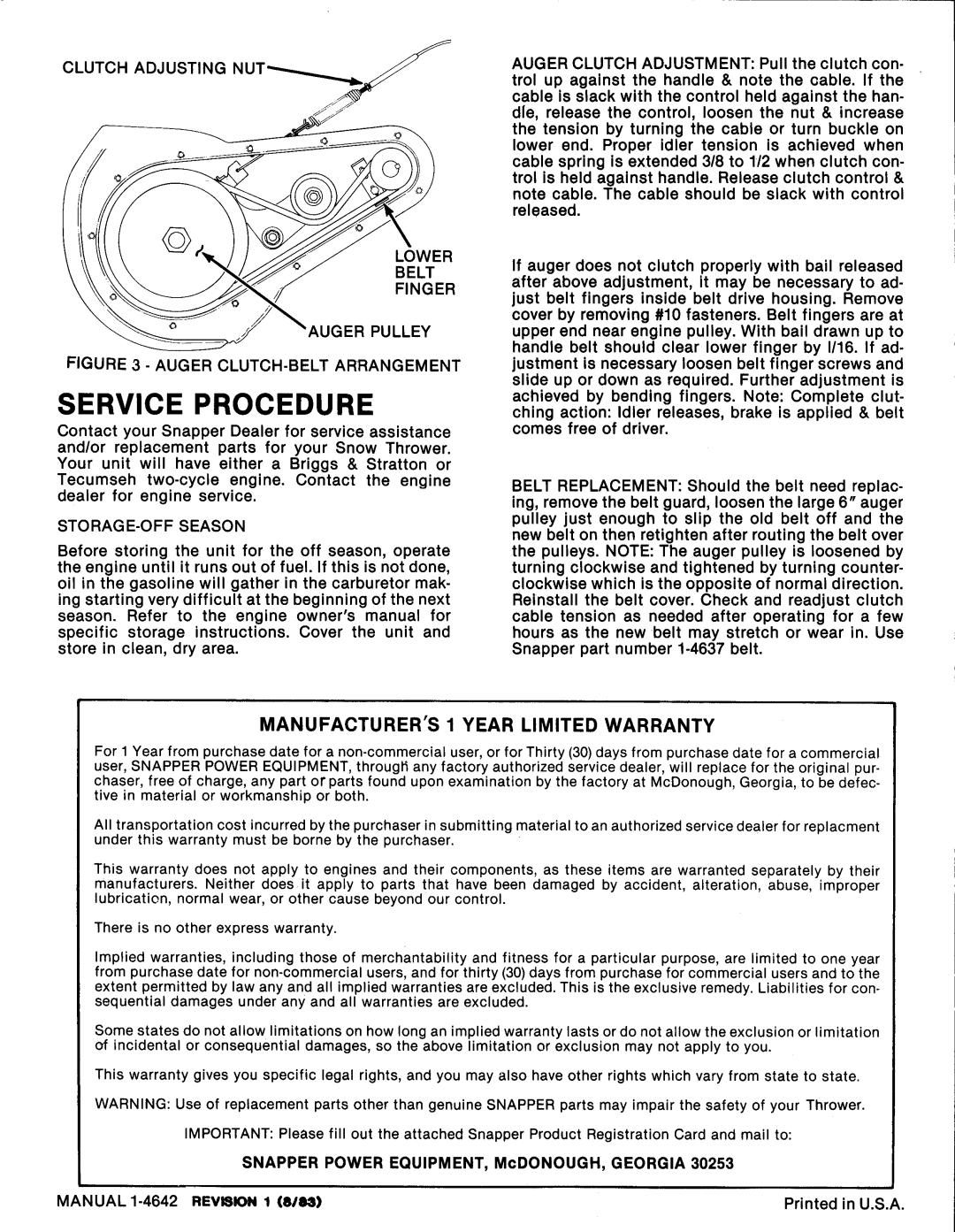 Snapper 3200 Series manual 
