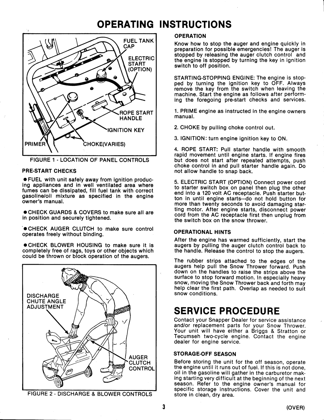 Snapper 3201 Series manual 