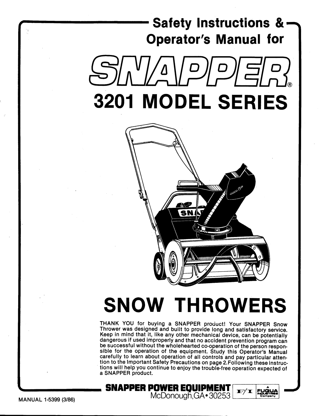 Snapper 3201 manual 