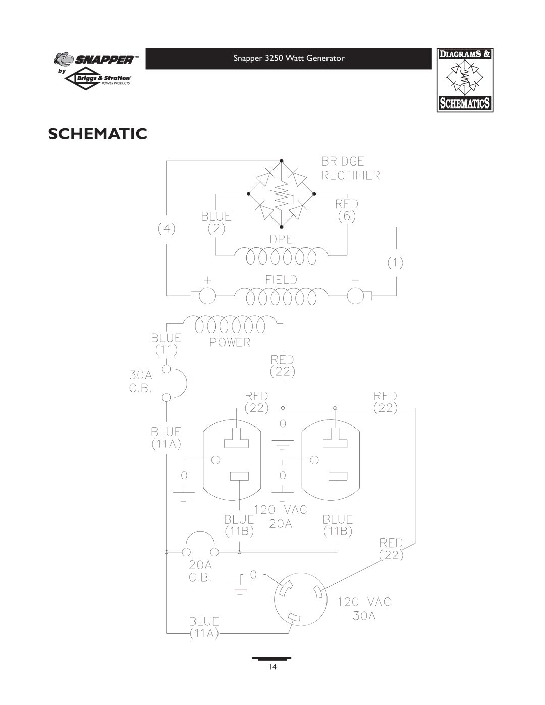 Snapper 3250 owner manual Schematic 