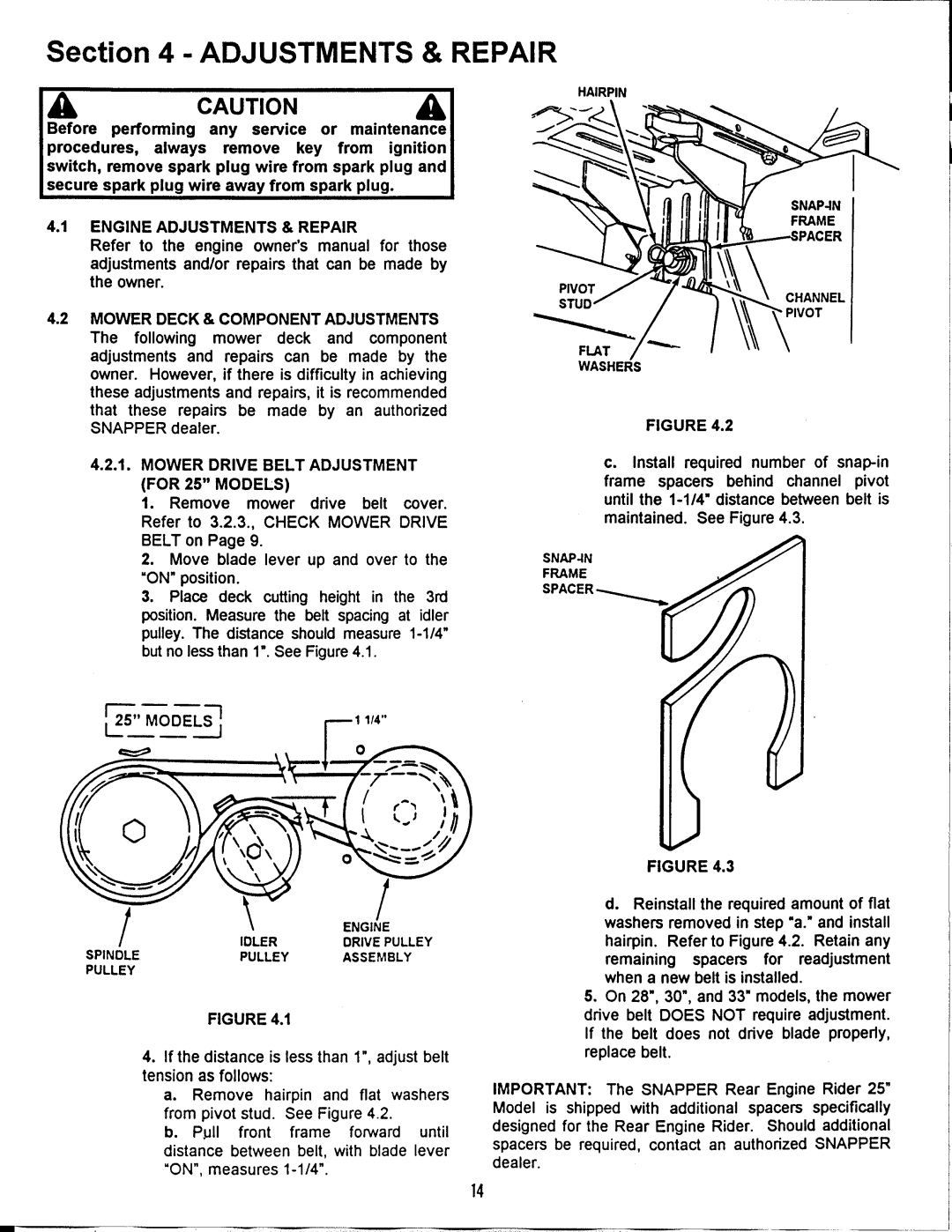 Snapper 331416KVE, 331416BVE, 281016be, 250816be, 301216BE, 301016BE, N281016BE, N250816BE manual 