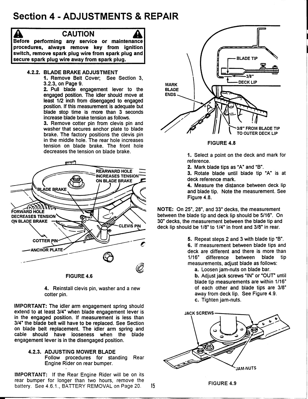 Snapper 301216BE, 331416KVE, 331416BVE, 281016be, 250816be, 301016BE, N281016BE, N250816BE manual 