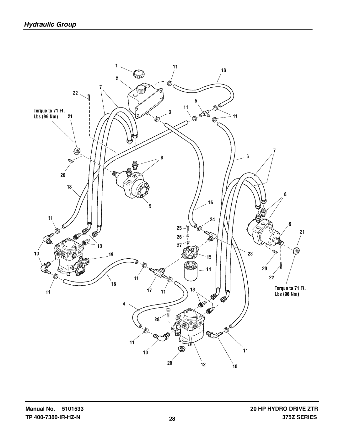 Snapper 375Z manual Hydraulic Group 