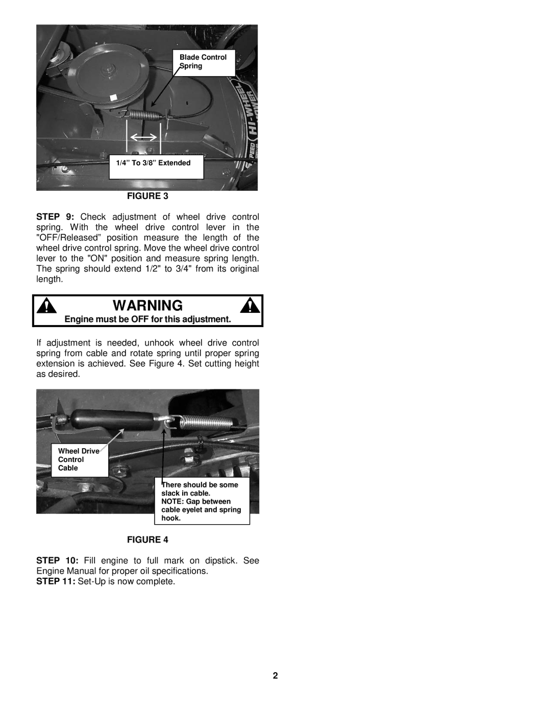 Snapper 4-6814 manual Blade Control Spring To 3/8 Extended 