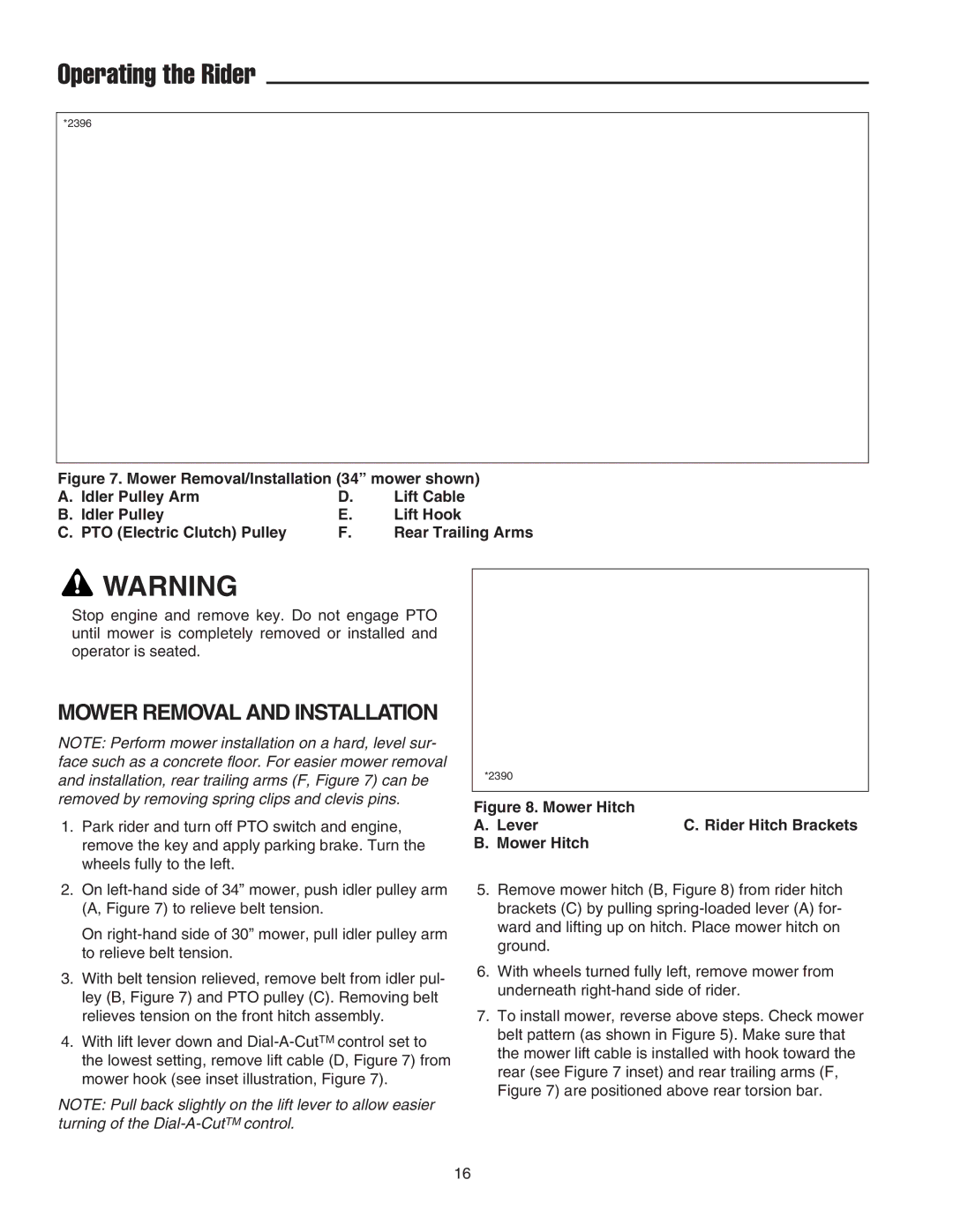 Snapper 400 Series manual Mower Removal and Installation 