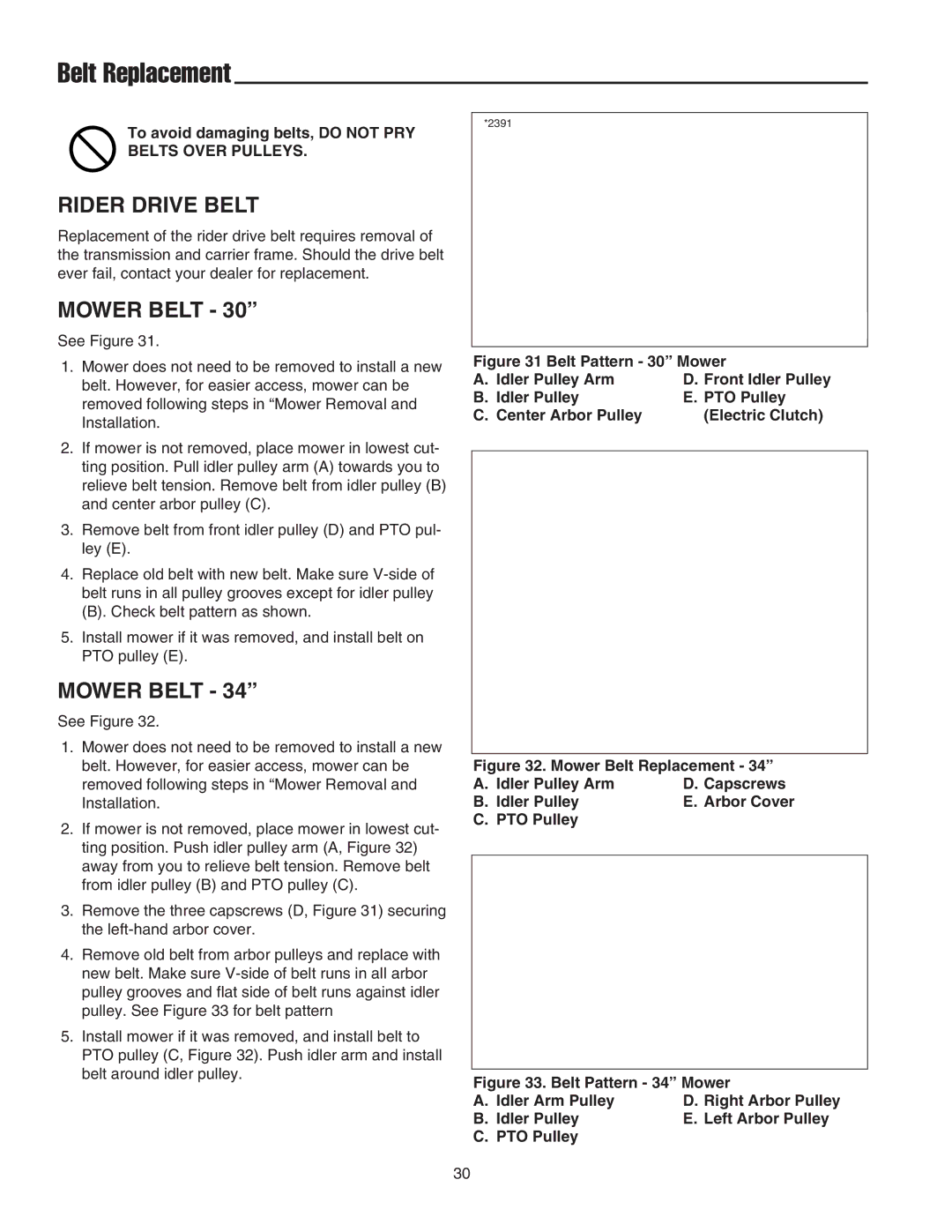 Snapper 400 Series manual Belt Replacement, Rider Drive Belt, Mower Belt 