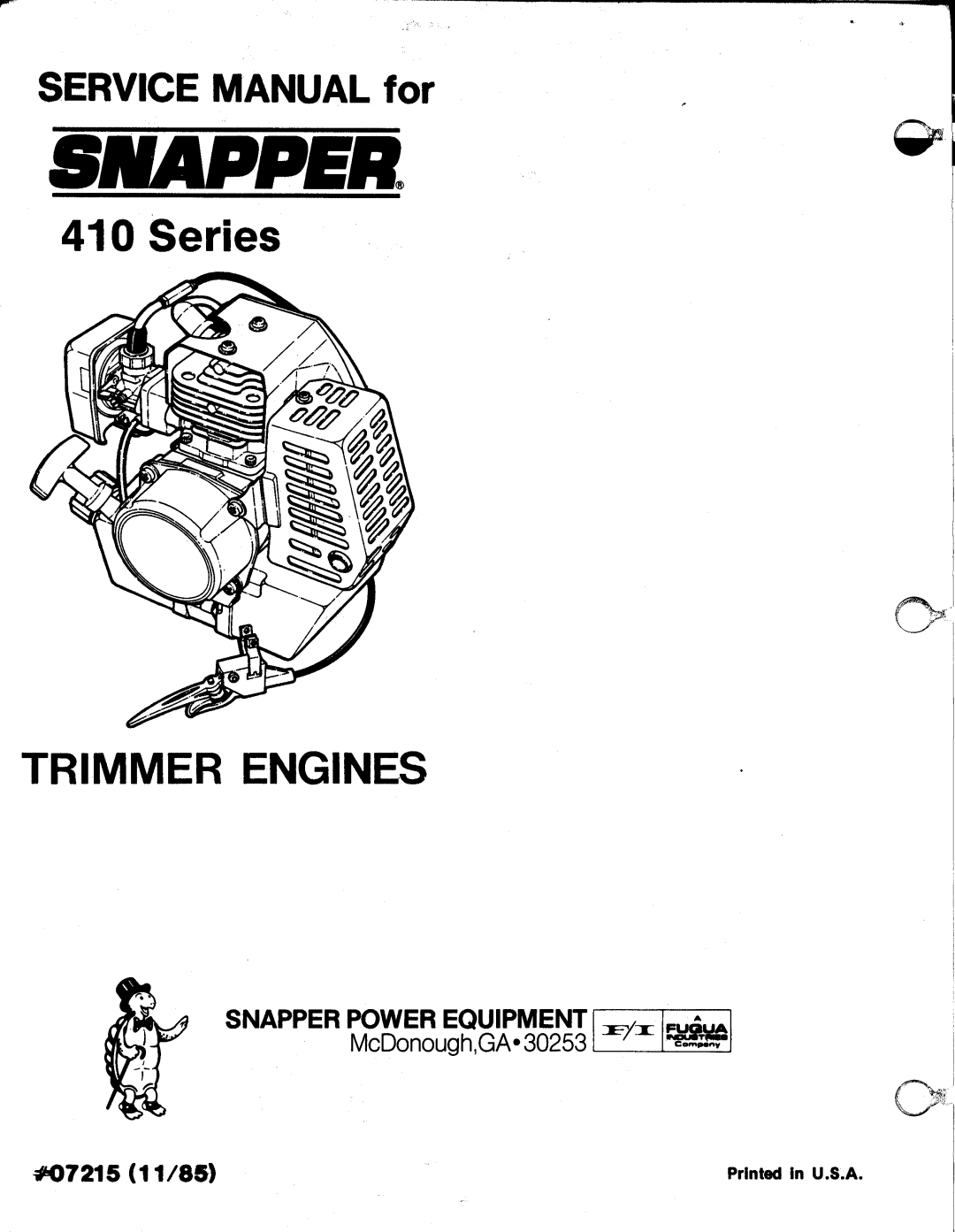 Snapper 410 manual 