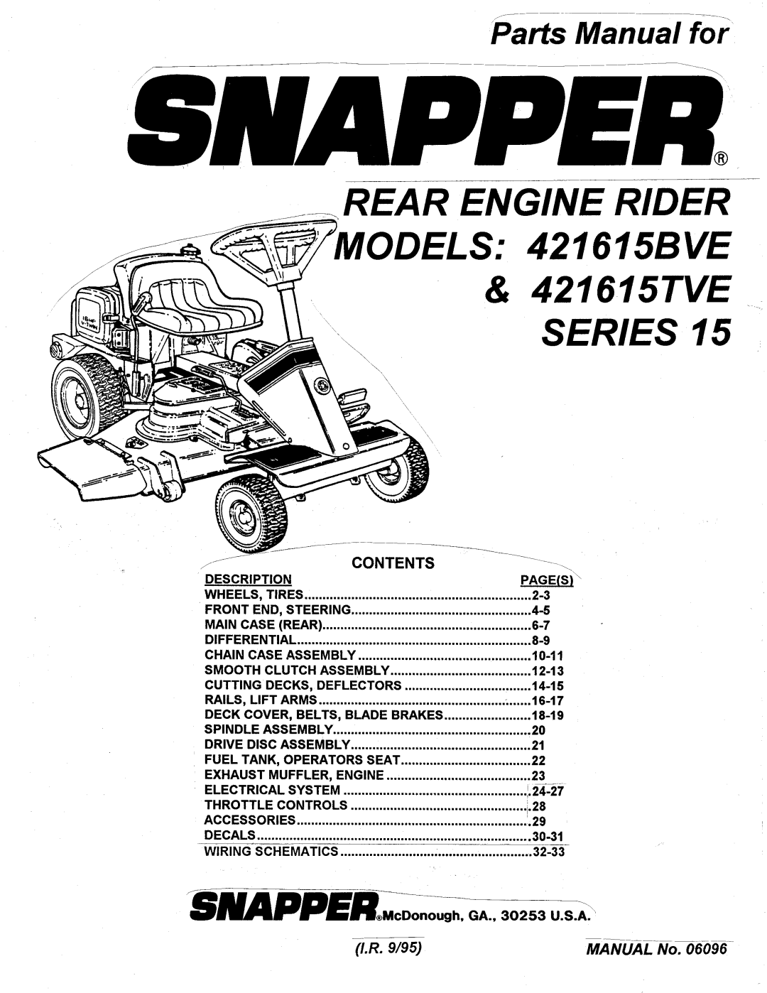 Snapper 421615TVE manual 