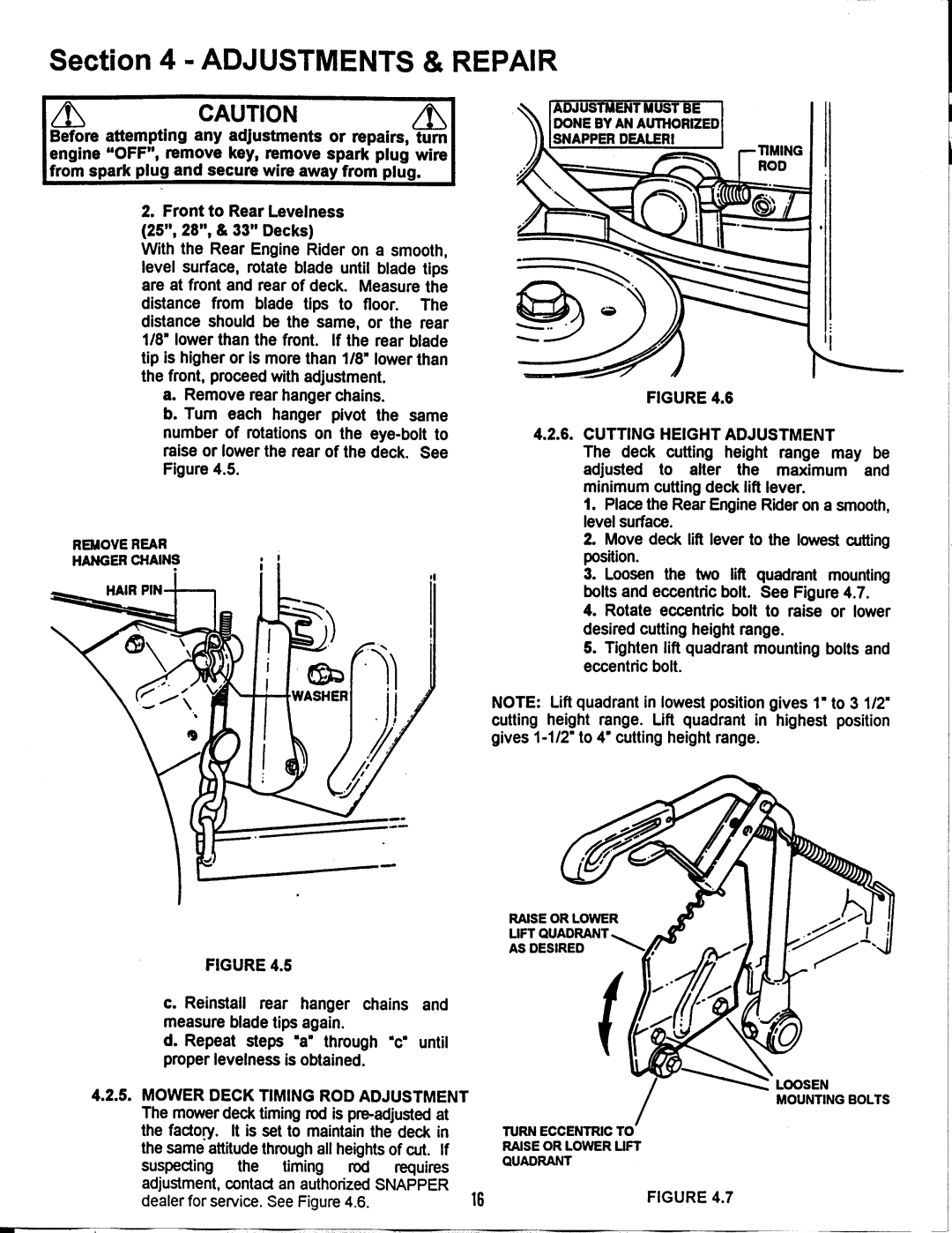 Snapper 421616BVE manual 