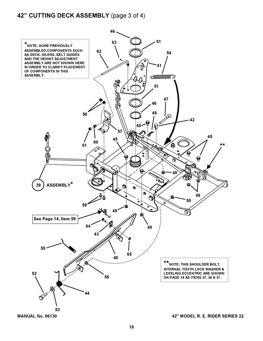 Snapper 421622BVE manual Cutting Deck Assembly page 3 