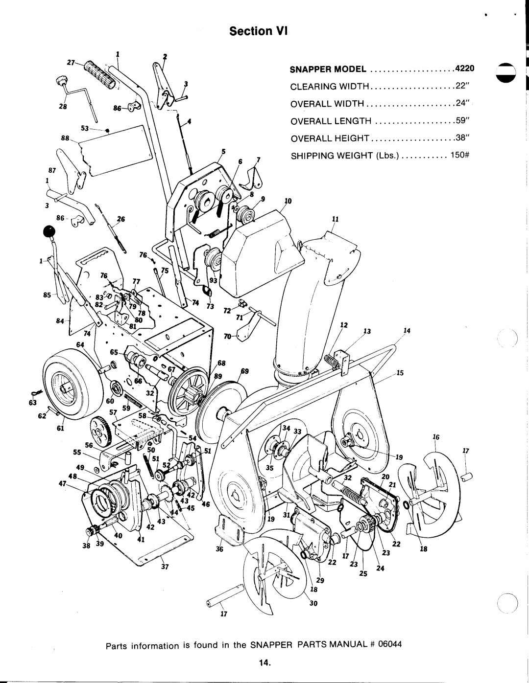 Snapper 4220 Series manual 