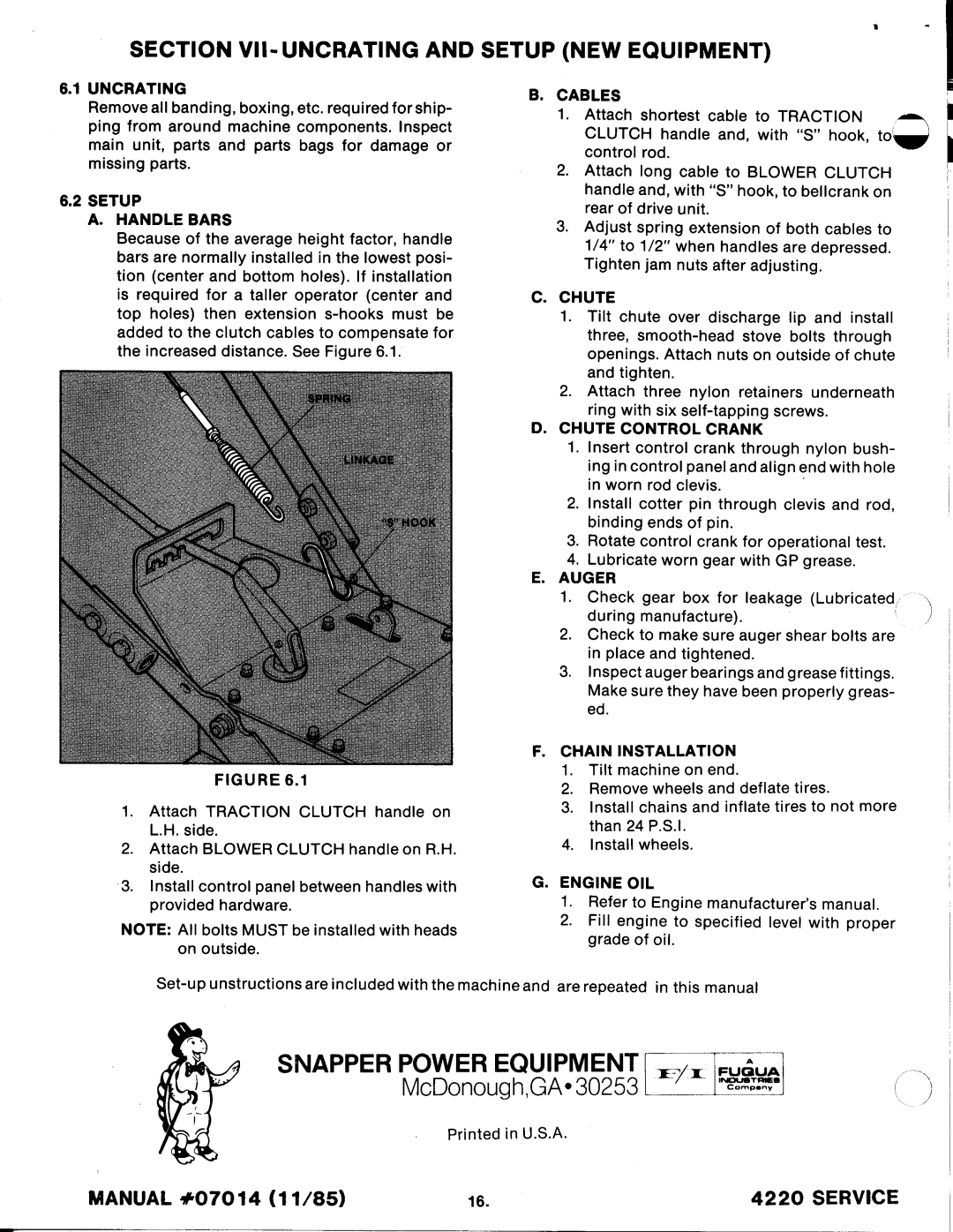 Snapper 4220 Series manual