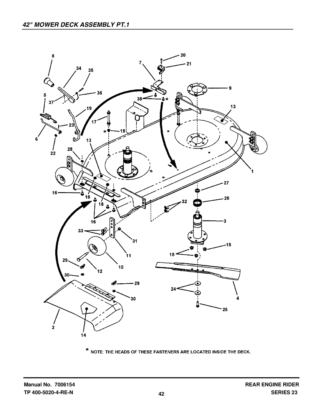 Snapper 422023BVE manual Mower Deck Assembly PT.1 