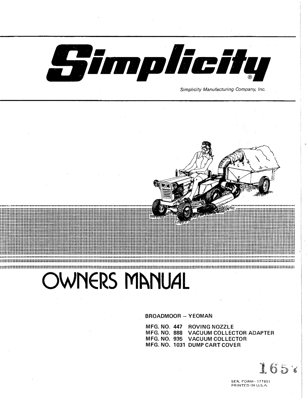 Snapper 935, 447, 888, 1031 manual 