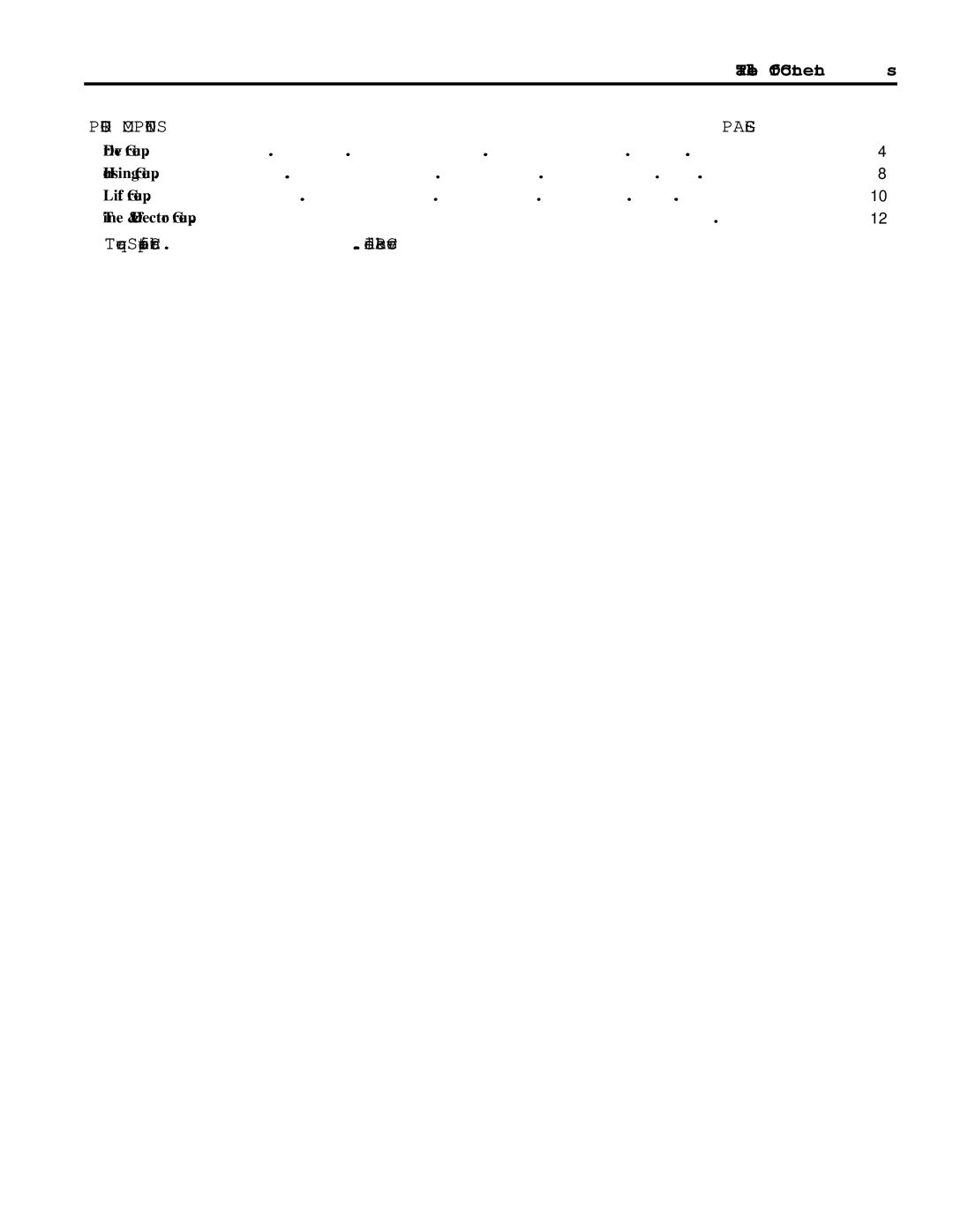 Snapper 4808 manual Table Of Contents 