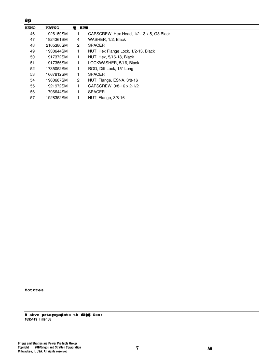 Snapper 4808 manual 1928352SM NUT, Flange, 3/8-16 