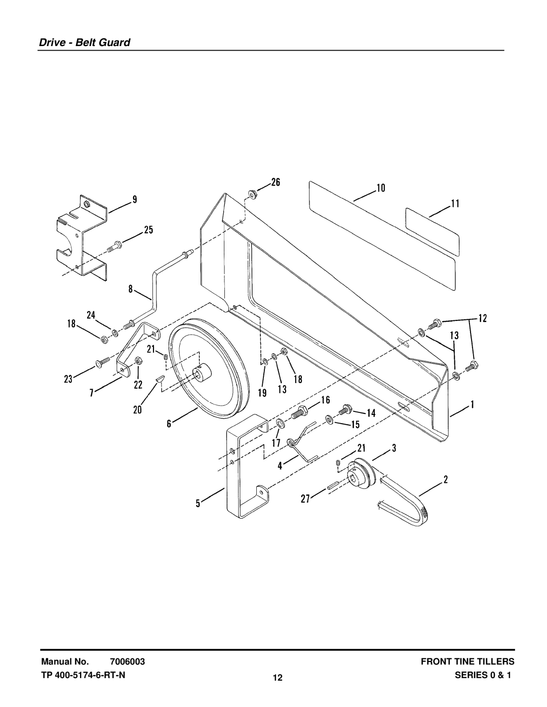 Snapper 500TRC manual Drive Belt Guard 