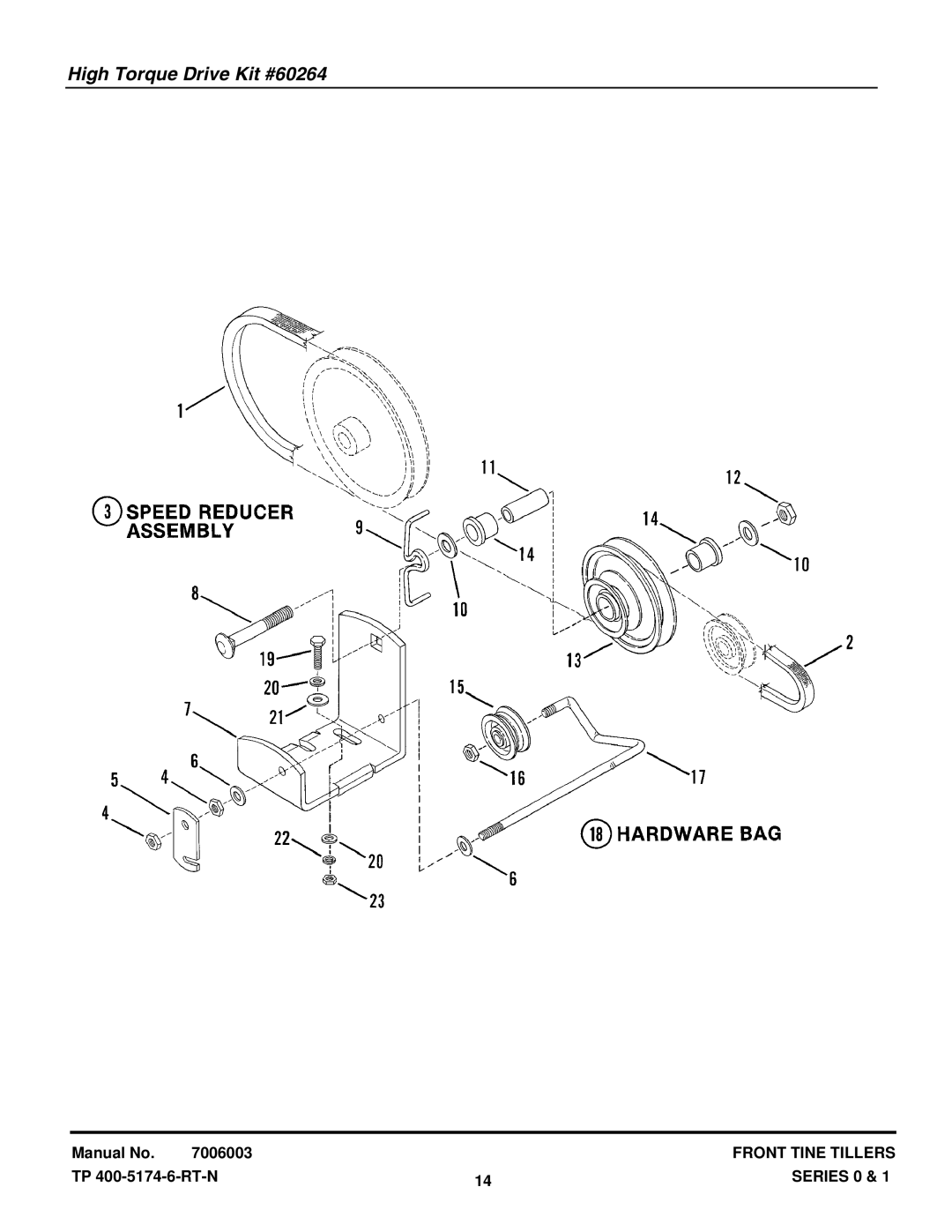 Snapper 500TRC manual High Torque Drive Kit #60264 