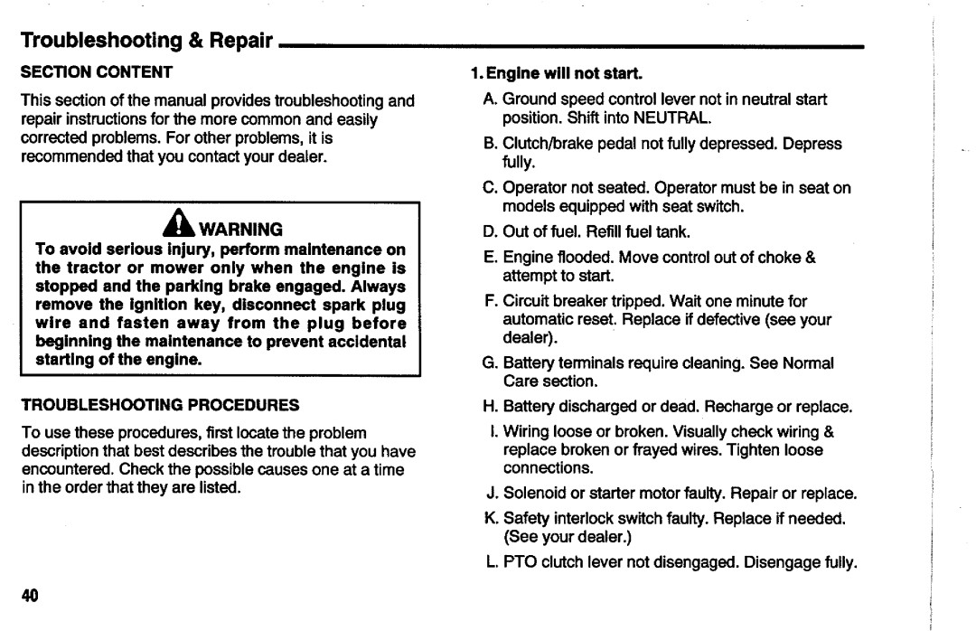 Snapper 512 SERIES manual 