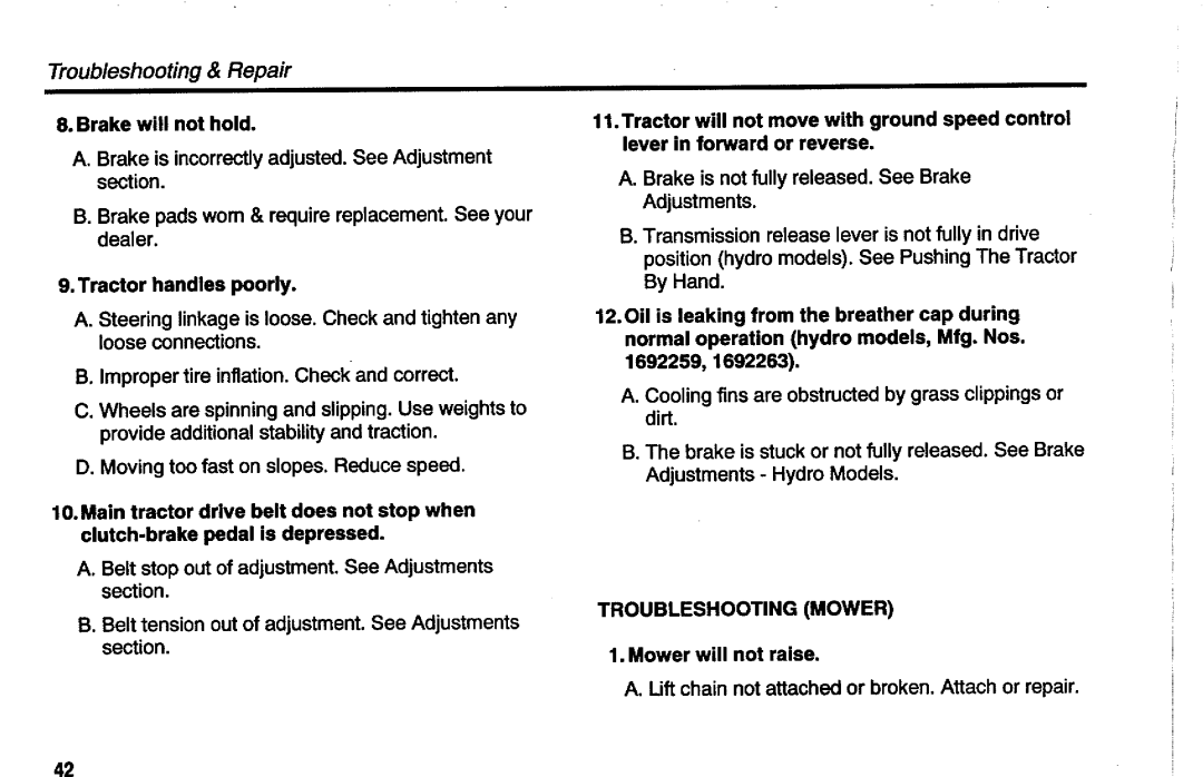 Snapper 512 SERIES manual 