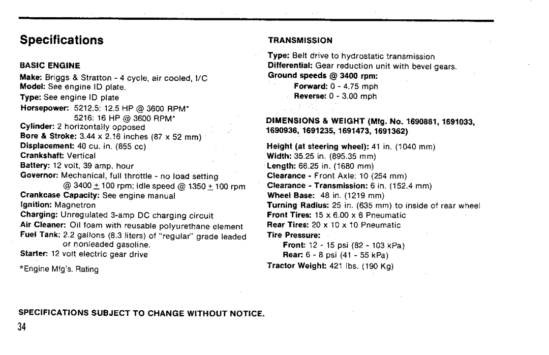 Snapper 5200 Series manual 