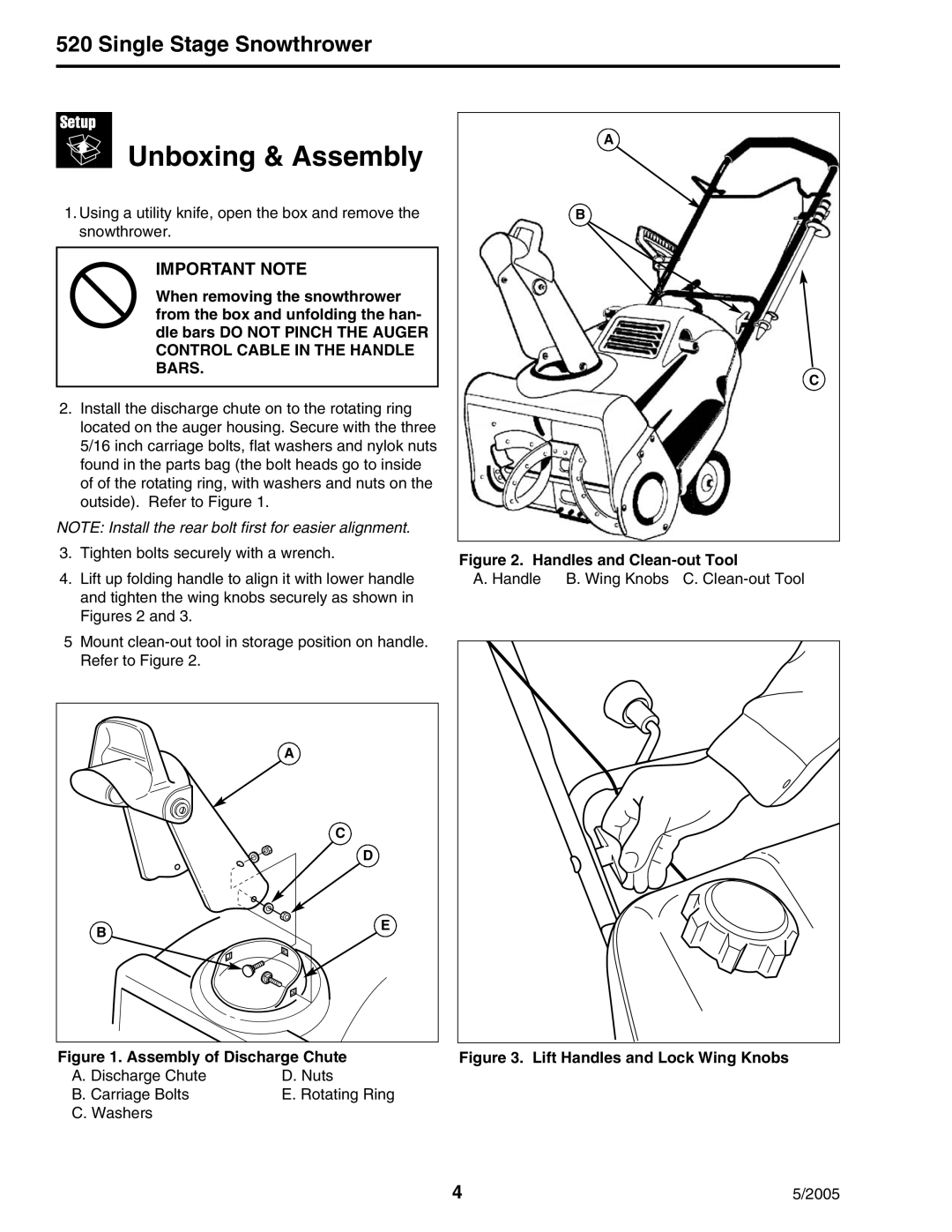 Snapper 5201M, 5201E manual Unboxing & Assembly, Assembly of Discharge Chute 