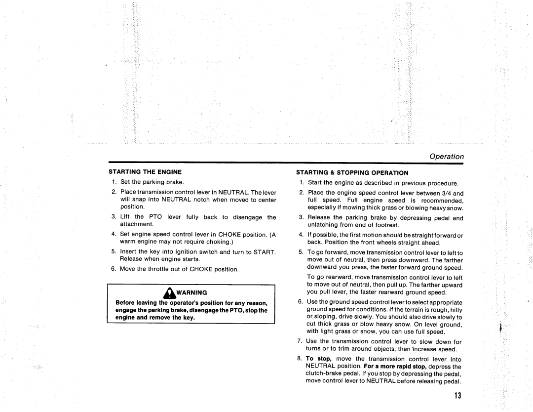 Snapper 521H Series manual
