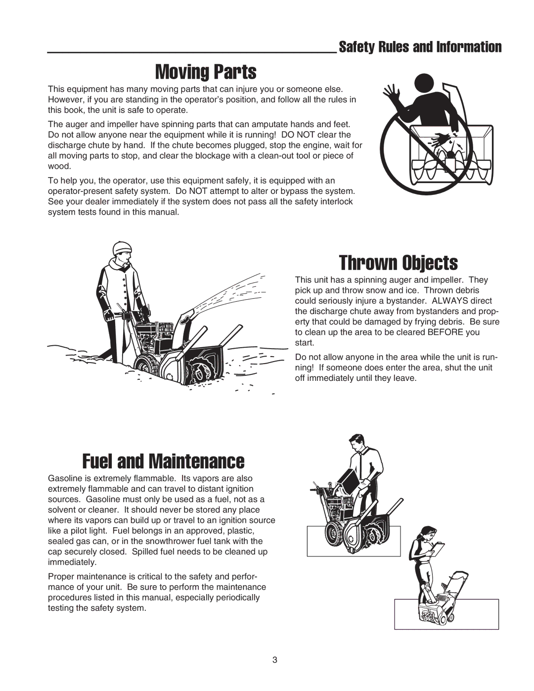 Snapper 522E, 522E, 522E, SS5220E, ESS5220E manual Moving Parts, Safety Rules and Information 