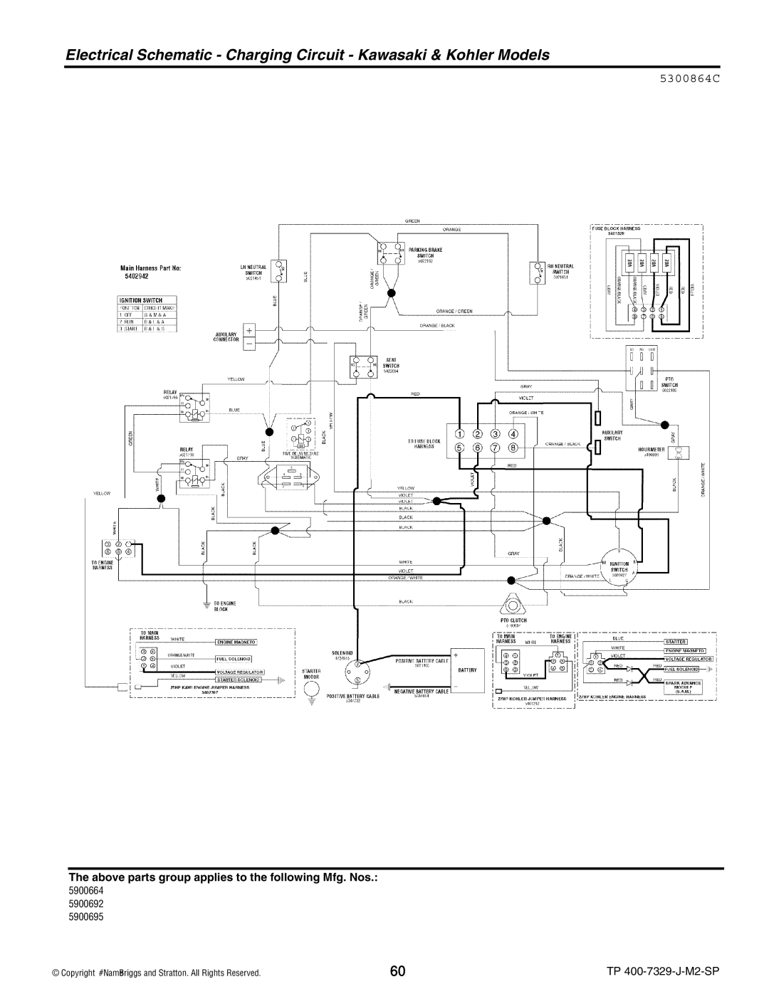 Snapper 5900695), 5900664, 5900692, S200X, 5900693 manual 5300864C 