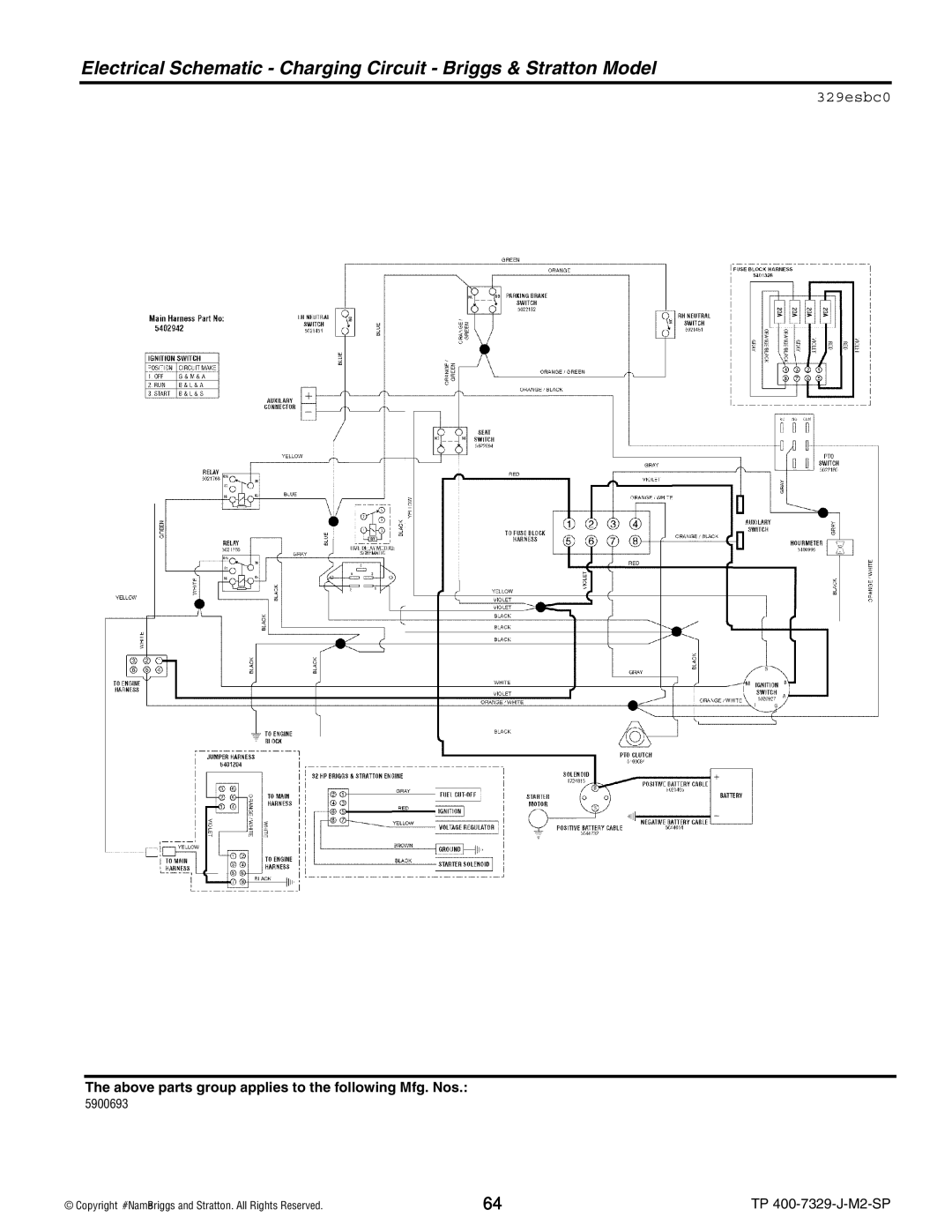 Snapper 5900695), 5900664, 5900692, S200X, 5900693 manual 329esbc0 