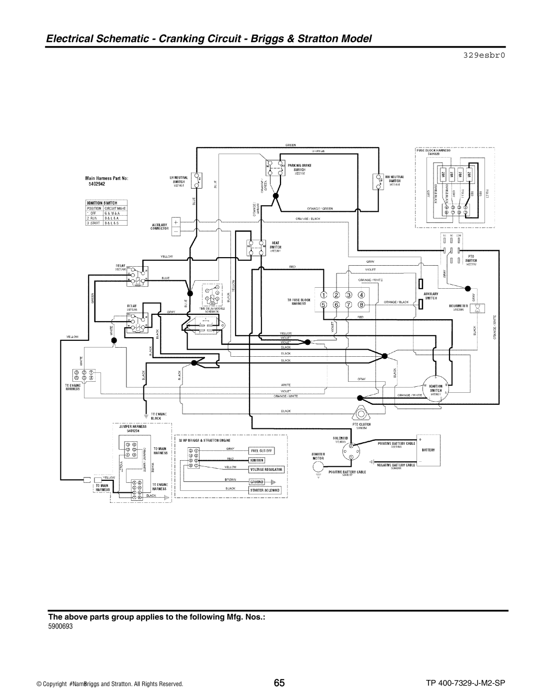 Snapper 5900664, 5900695), 5900692, S200X, 5900693 manual 329esbr0 