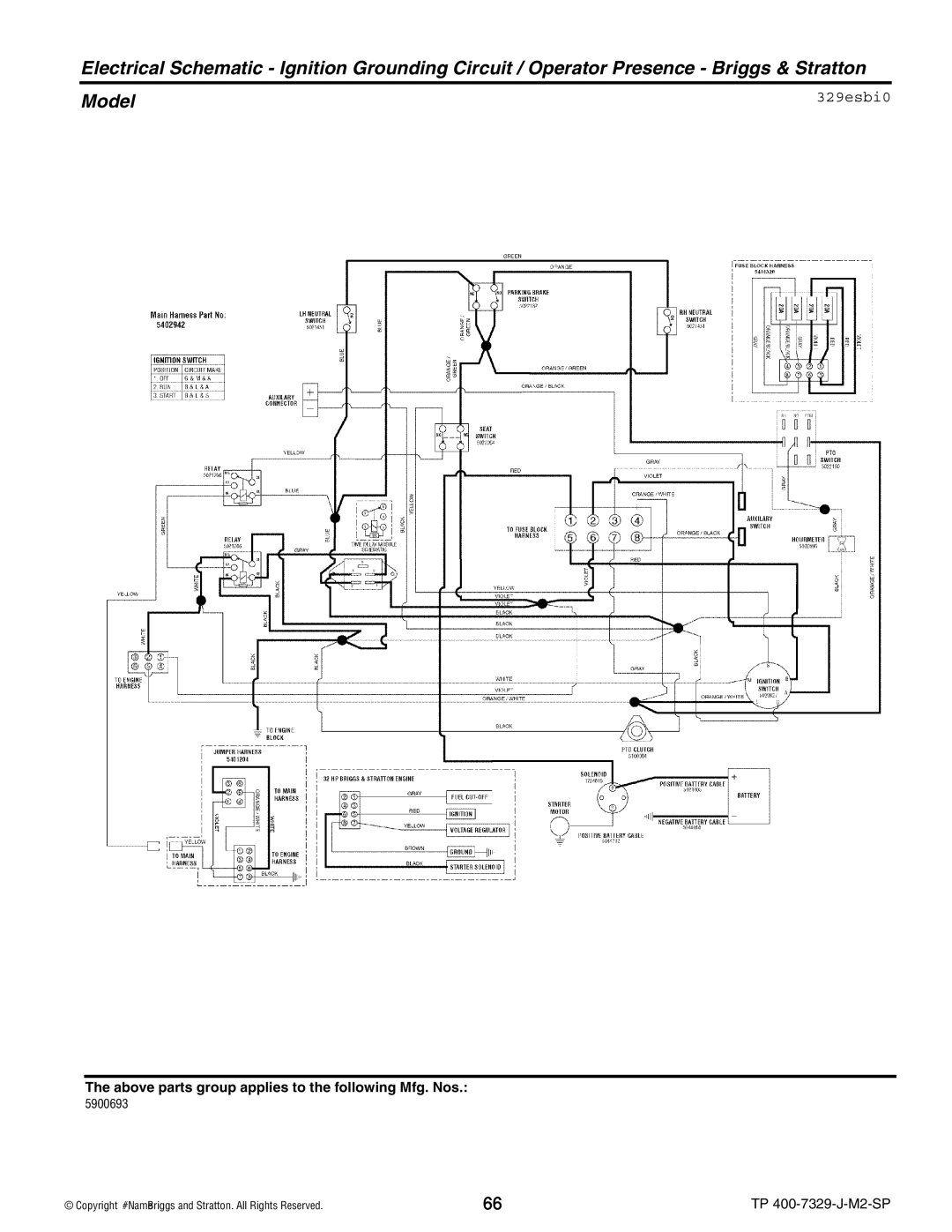 Snapper 5900692, 5900695), 5900664, S200X, 5900693 manual 329esbi0 