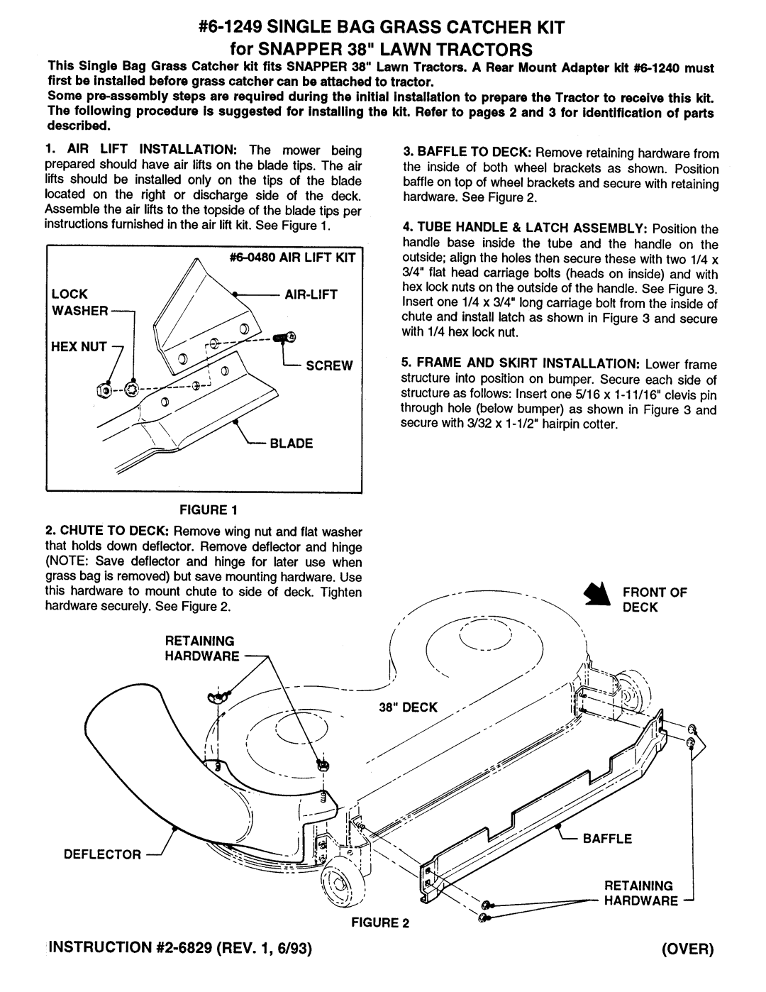 Snapper 6-1249 manual 