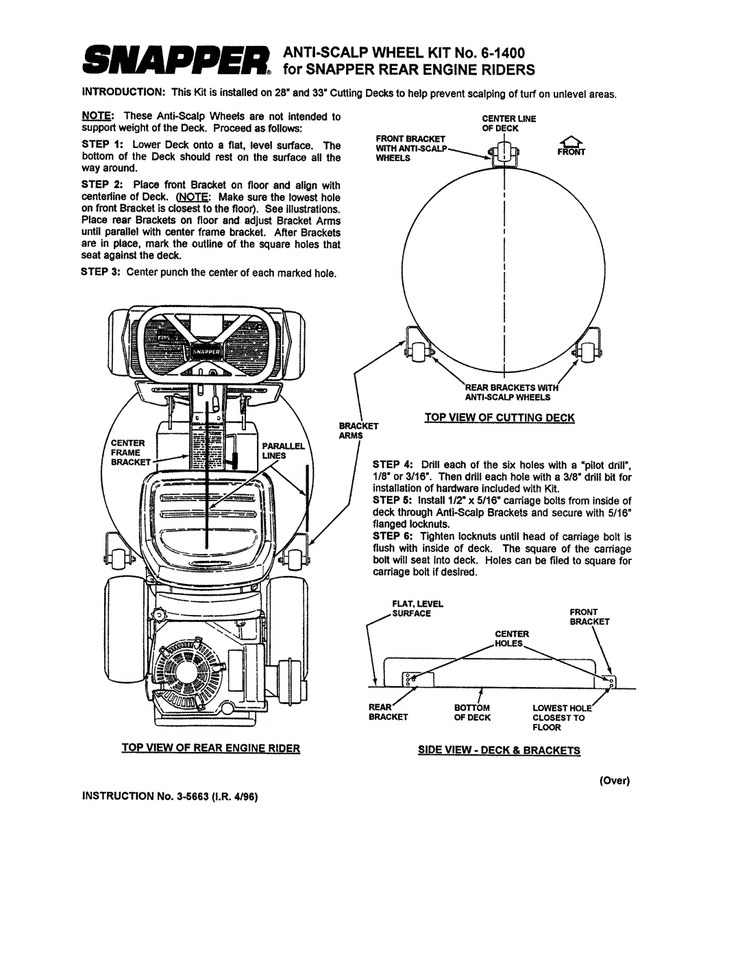 Snapper 6-1400 manual 