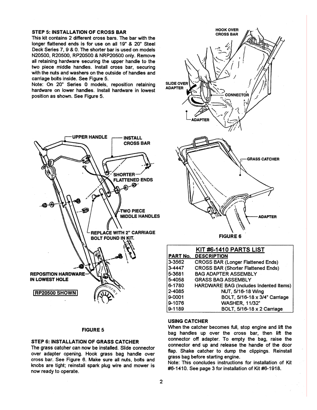 Snapper 6-1410, 6-1918 manual 