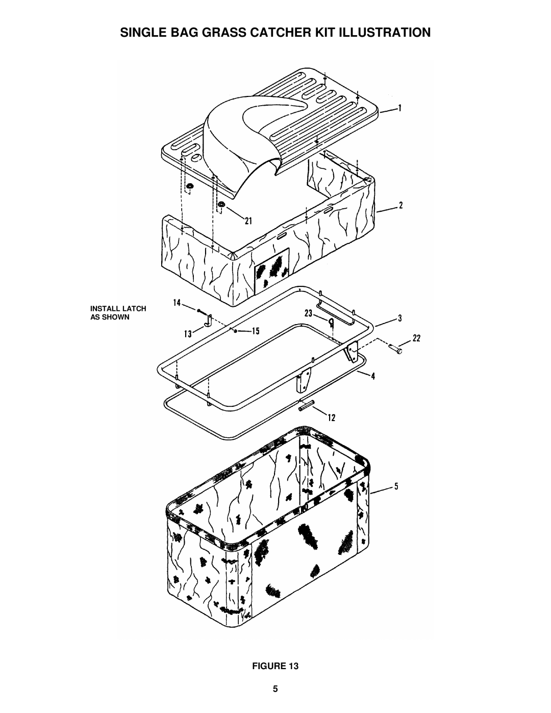 Snapper 6-3317 manual Single BAG Grass Catcher KIT Illustration 