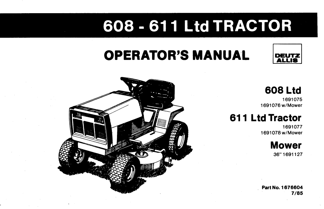 Snapper 608 - 611 manual 