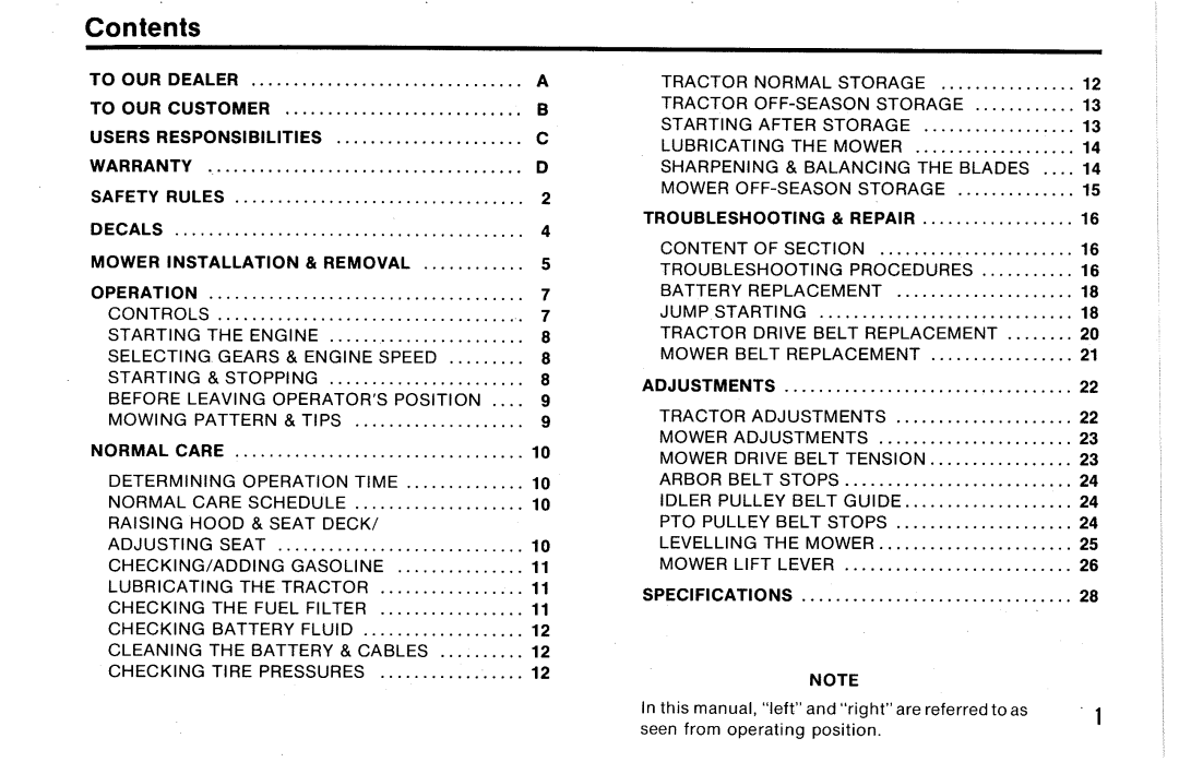Snapper 608 - 611 manual 