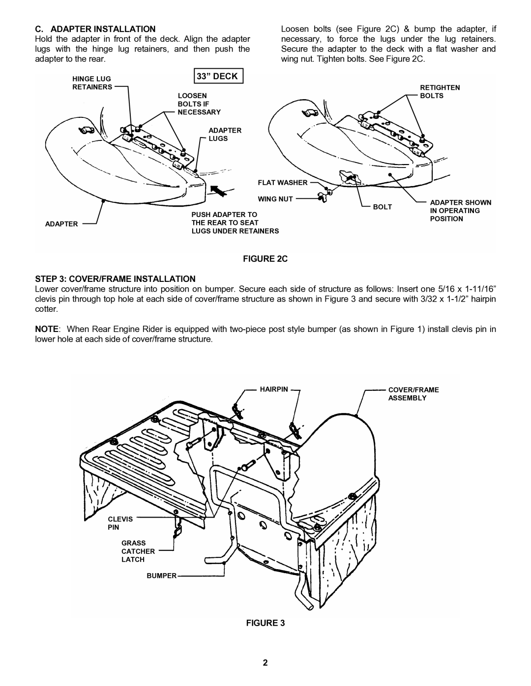 Snapper 60943 manual COVER/FRAME Installation 