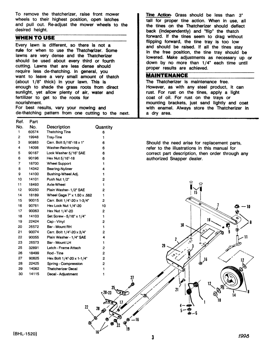 Snapper 61256 manual 