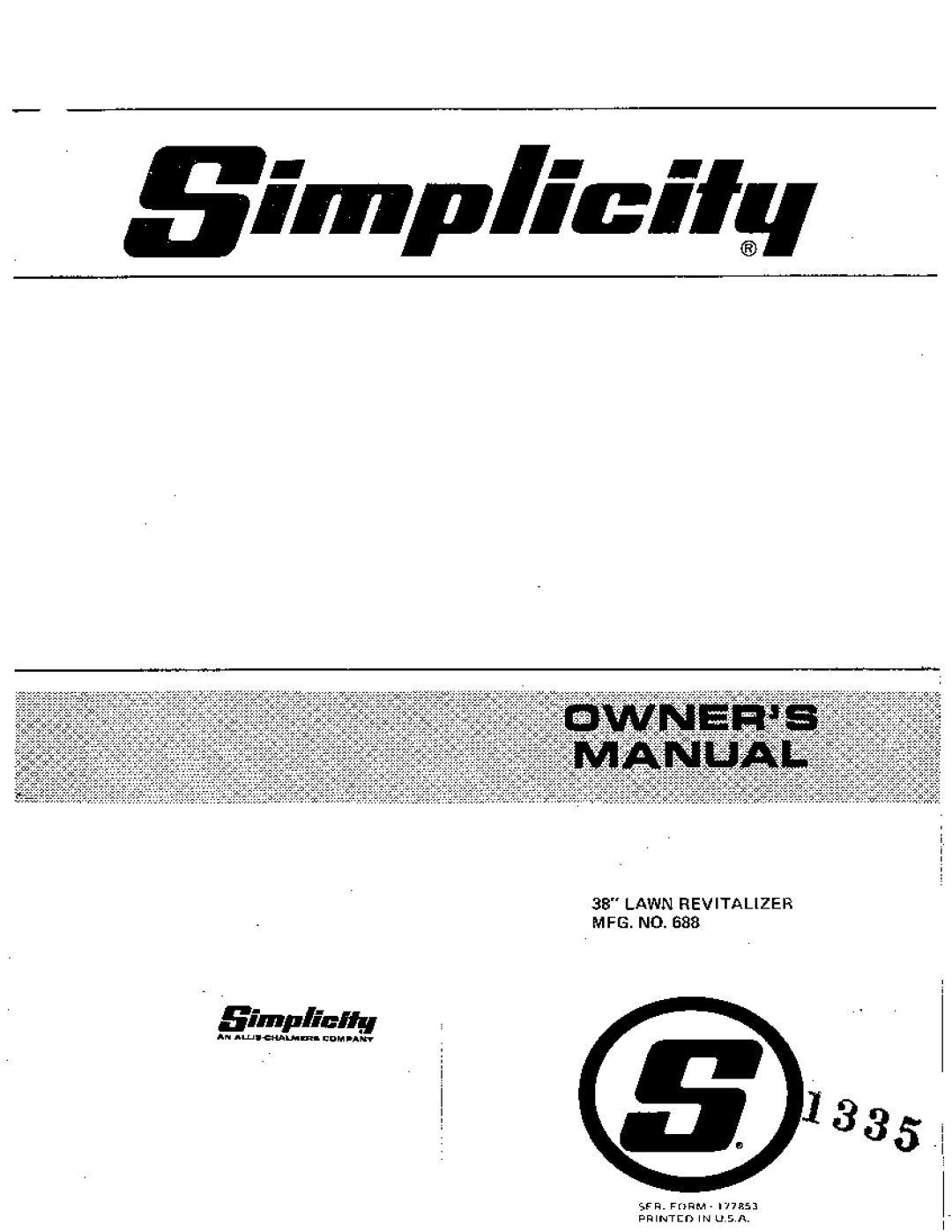 Snapper 688 manual 